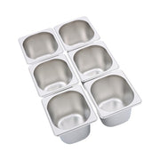 DURAFORCE 6 Pcs 6Inch Deep Thickened 1/6 Size Steam Table Pans Without Lid Stainless Steel
