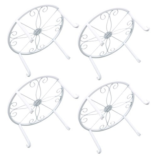 DURAFORCE 4PCS Plant Stand for Flower Pot Potted Holder Indoor Outdoor Metal 9in