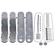DURAFORCE 2Pcs Aluminum finned Valve Covers w/ Coil Mounts 241-181 For Chevy LS - Polished