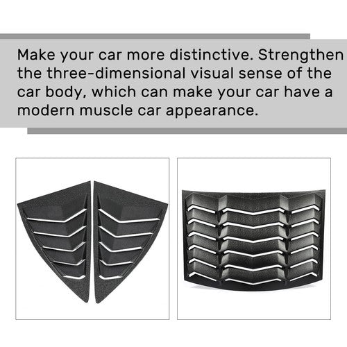 Rear Side Window Louvers Cover for 2010-2015 2011 2012 2013 2014 2015 Chevy Camaro