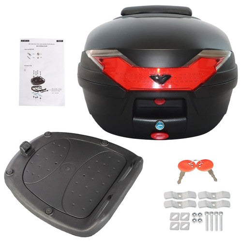 DURAFORCE 32L Motorcycle Tour Tail Box Luggage Top Lock Storage Scooter Trunk Carrier Case