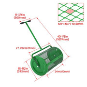 DURAFORCE 24'' Green Peat Moss Compost Spreader Lawn Garden Care Manure Spreaders Roller