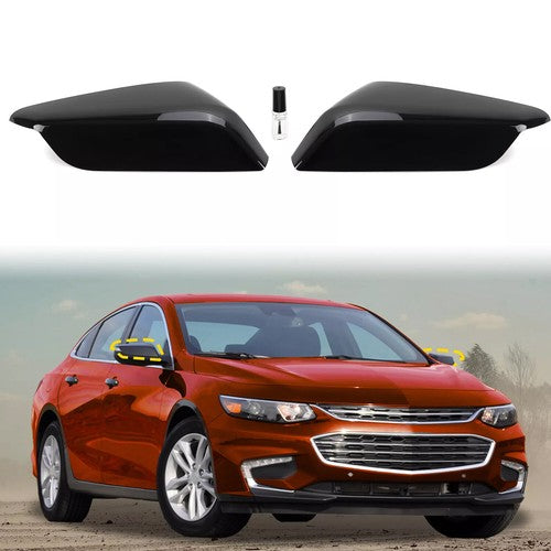 DURAFORCE Driver and Passenger Side Mirror Cover Cap with Glue for Chevrolet Malibu 2016-2024