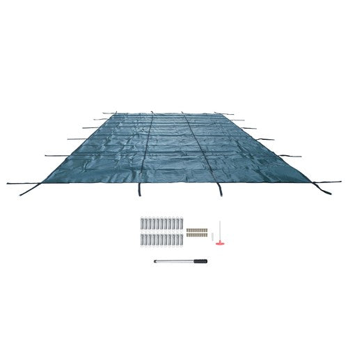 DURAFORCE Safety Pool Cover Fits 14FTx26FT Inground Swimming Pools For Backyard Yard Green