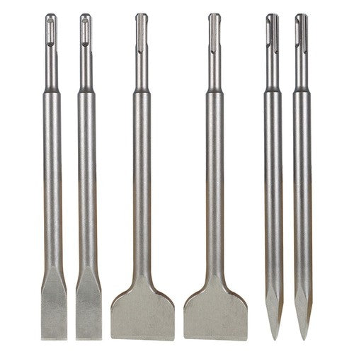 DURAFORCE 6-Pack Concrete Drill Bit Set Includes Point Chisel + 20mm & 40mm Flat Chisel