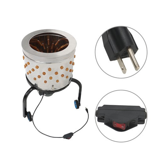 DURAFORCE 280RPM 120V Motor Feather Plucker Stainless Steel Drum Chicken Plucker Machine