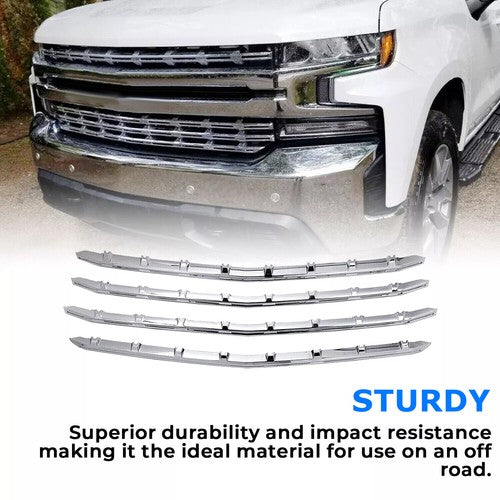 Snap On Chrome Grille Trim Molding Covers for 19 21 Chevy Silverado 1500 LT RST
