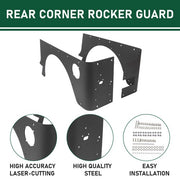DURAFORCE Rear Corner Rocker Guard Body Armor Powder Coated For 1997-2006 Jeep Wrangler TJ