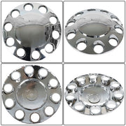 DURAFORCE Semi Truck Rear & Front Chrome Wheel Axle Cover Hub Cap 33mm Lug Nuts Thread-On