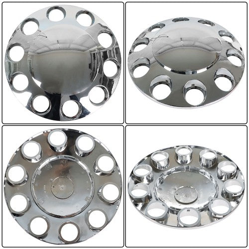 DURAFORCE Semi Truck Rear & Front Chrome Wheel Axle Cover Hub Cap 33mm Lug Nuts Thread-On