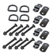 DURAFORCE 1/2" Heavy Duty Bolt-On Forged D Ring,12000Lbs Break Strength (Pack of 4) Black