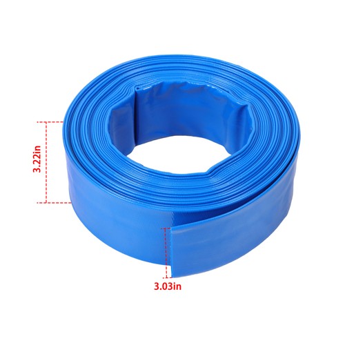 DURAFORCE 2" x 50FT Irrigation Discharge PVC Hose with Two Hose Collets Blue