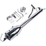 DURAFORCE 30" Chrome Stainless Automatic Steering Column w/9 Hole Wheel Adapter non-keyed