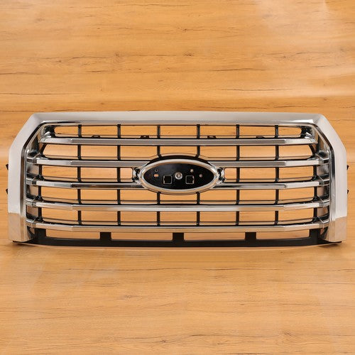 DURAFORCE FL3Z-8200-EA Chrome Front Upper Bumper Grille for Ford F-150 2015-2017