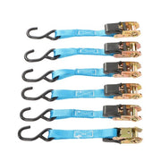 DURAFORCE Ratchet Strap 6 Pcs+Polyester 566lbs Fracture Strength 1700lbs 1in*20ft S Hooks