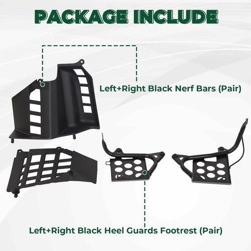 DURAFORCE Black Heel Guards Footrest For 1987-2006 Yamaha Banshee LH+RH Nerf Bars