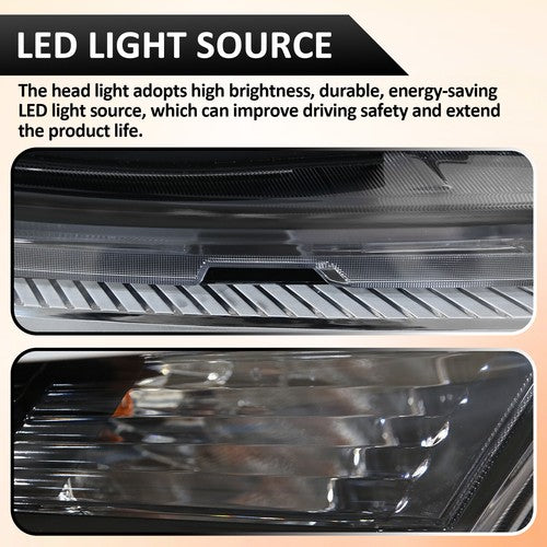 DURAFORCE Halogen Headlight LED DRL Left Driver Side for 2022 2023 Toyota RAV4 XLE