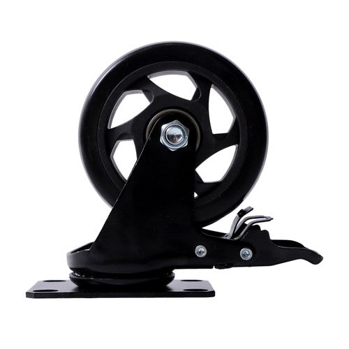DURAFORCE 4 Inch Universal Heavy Duty Swivel Caster Wheels × 4 with Brakes Black