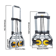 DURAFORCE 264Lb Capacity Alloy Steel Folding Trolley Heavy-Duty Luggage Trolley Cart
