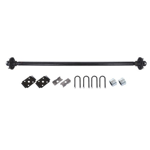 DURAFORCE 56.5' Hub Face 46.5' Spring Center w/ U-Bolt 4 lug-4' 2K 2000lbs Trailer Axle