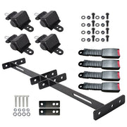 DURAFORCE New 4 Retractable Seat Belts and Bracket Kit For EZGO Yamaha Club Car Golf Cart