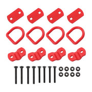 DURAFORCE 4 Pack 1/2 Inch Heavy Duty Bolt-On Forged D Ring 12000Lbs Break Strength Red