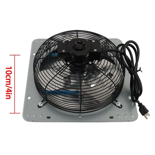 DURAFORCE 12Inch Aluminum Wall Mounted Shutter Exhaust Fan With 1.65 Meters Power Cord Kit