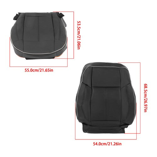 DURAFORCE NEW For Hummer H3 2006-10 Driver Seat Cover Cushion+Backrest Black Leather