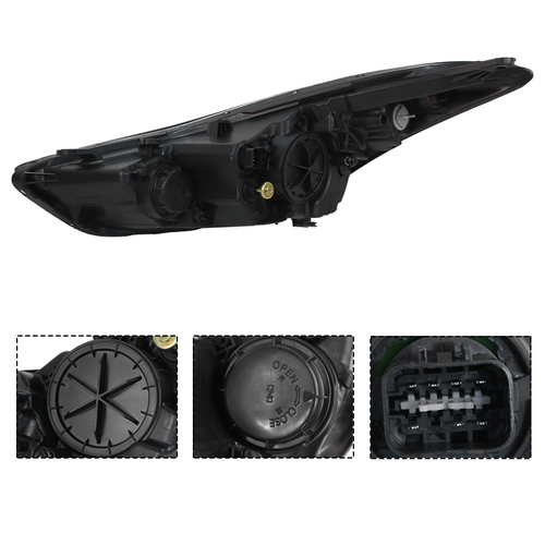 DURAFORCE For 2014 2015 2016 Hyundai Elantra Headlights Assembly Left Right Pair w/ Bulbs