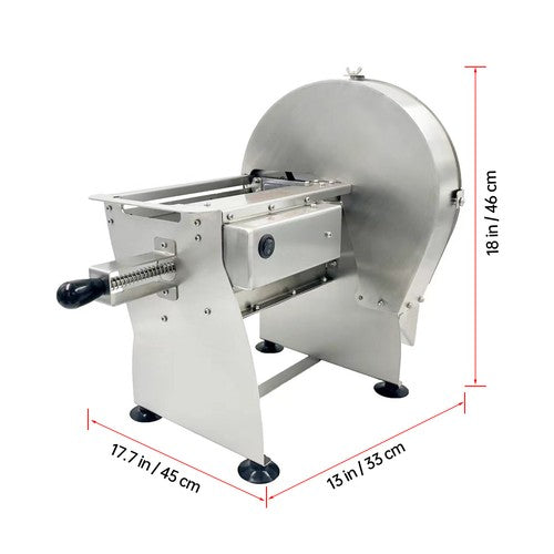 DURAFORCE 0-0.4'' Adj. Thickness Vegetable/Fruit Jerky Meat Slicer, Non-Slip Feet, Silver