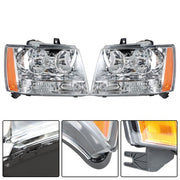 DURAFORCE Chrome New For Chevy Avalanche/Suburban/Tahoe 2007-2014 Halogen Pair Headlights