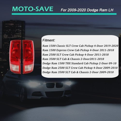 DURAFORCE For 09-20 Dodge Ram 1500 2500 Driver & Passenger Side Brake Tail Light Replace