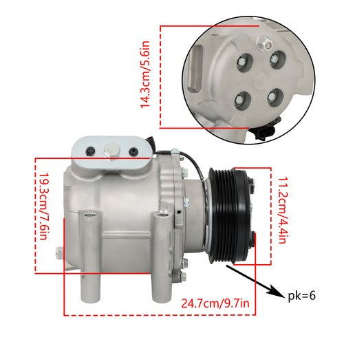 DURAFORCE 254427 275517 AC A/C Compressor with Clutch For Chevrolet Trailblazer 2002 03-09