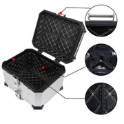 DURAFORCE Motorcycle Aluminum Trunk Rear Top Case Luggage Tour Tail Tool Box Lock 45L NEW