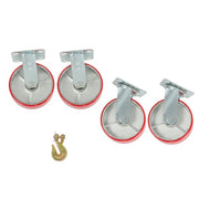DURAFORCE 4 Pack Swivel Caster Wheels 6" × 2" Polyurethane 4800Lbs (2 Swivel & 2 Rigid)