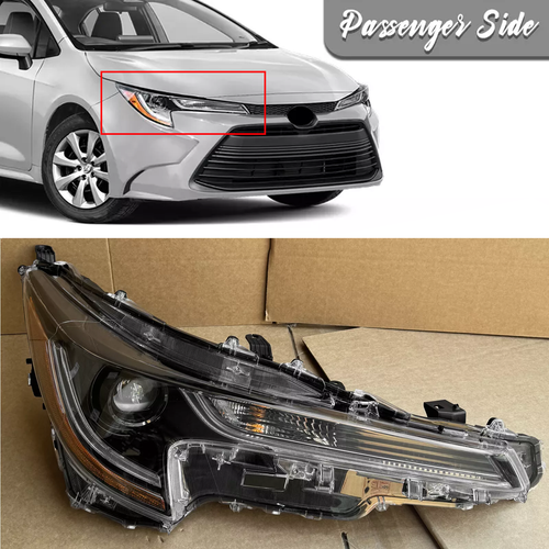 DURAFORCE LED Headlight Assembly for Toyota Corolla L LE 2023 2024 Passenger Side