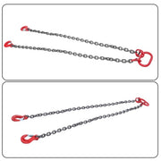 DURAFORCE Double Legs Lifting Chain Sling 3/8"x 5' w/ Grab Hook 4Ton/8800lbs Capacity G80