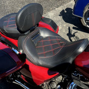DURAFORCE Two-Up Low-Profile Driver Passenger Seat For Harley Touring Road Glide 2009-2023