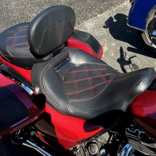 DURAFORCE Two-Up Low-Profile Driver Passenger Seat For Harley Touring Road Glide 2009-2023
