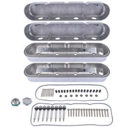 DURAFORCE 2Pcs Aluminum finned Valve Covers w/ Coil Mounts 241-181 For Chevy LS - Polished