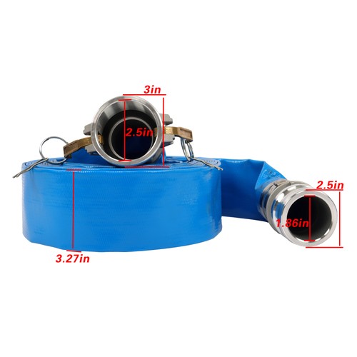 DURAFORCE for Swimming Pool 2"x 25FT Irrigation Discharge Hose Reinforced Flat Pool Hose
