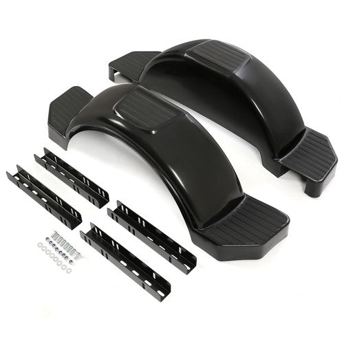 Single Axle Trailer Fenders for 13 inch Wheels Tires Skirt Boat Glossy Black 2
