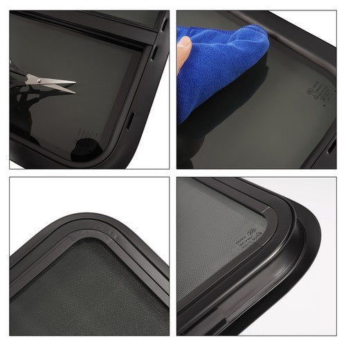 DURAFORCE 2X 24" W X 20" H RV Window W/ Trim Ring Horizontal Slide For RV Cargo Trailer