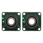 DURAFORCE 2 × UCF207-20 1-1/4" Bore Pillow Block Flange Bearing 4 Bolt Solid Base