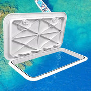 DURAFORCE 24"X14" White Marine Boat Hatch Deck Access Hatch Lid 180 Hinge Recessed Handle