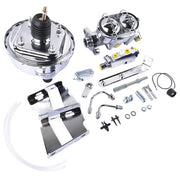 DURAFORCE For Chevy Bel Air Impala 8" Chrome Power Brake Booster Conversion Kit Disc/Drum