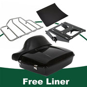 DURAFORCE Chopped Luggage Trunk Backrest Mount Rack For Harley Road Street Glide 2014-2024