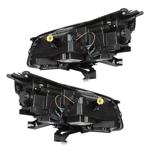 DURAFORCE Headlight For GMC Acadia 2013-2015 16 Driver&Passenger Halogen w/LED Tube Black