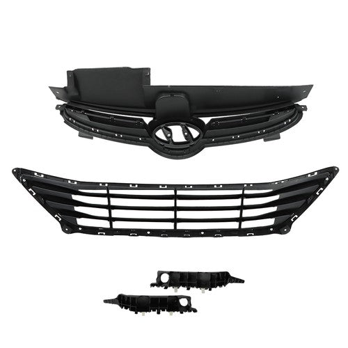 DURAFORCE For Hyundai Elantra 2014-2016 Front Upper Lower Grilles And Bumper Brackets Set