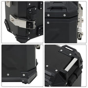 DURAFORCE 36L Motorbike Hard Side Saddlebag Box Trunk Tour with Support Racks 2×Side Case